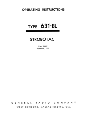 Strobotac 631-BL; General Radio (ID = 2954293) Equipment