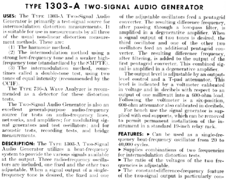 Two-Signal Audio Generator 1303-A; General Radio (ID = 1323780) Equipment