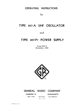 UHF Oscillator 857-A; General Radio (ID = 2952958) Equipment