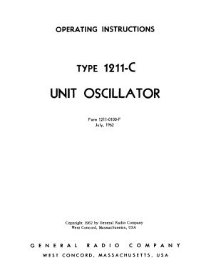 Unit Oscillator 1211-C; General Radio (ID = 2954627) Equipment