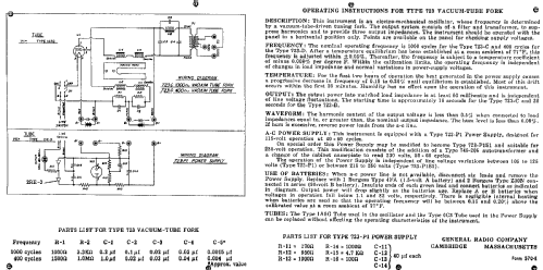 Vacuum-Tube Fork and Power Supply 723-C & 723-P1; General Radio (ID = 2629823) Equipment