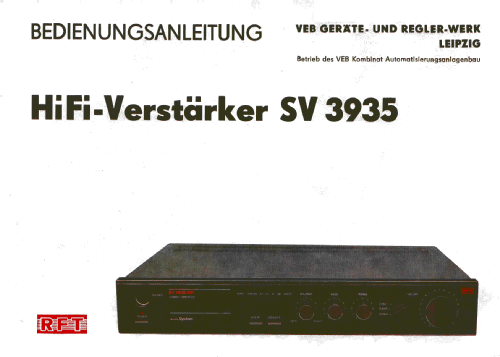 Stereo Vollverstärker SV 3935 HIFI; Geräte - und (ID = 1526507) Ampl/Mixer