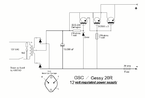 12VDC Regulated DC Power Supply 20R; Gessy Electronics - (ID = 2735081) Power-S