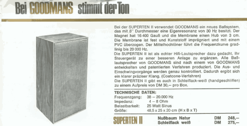 Superten II ; Goodmans Industries (ID = 2077257) Speaker-P