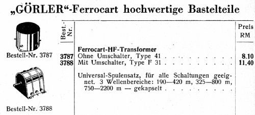 HF-Transformer F 31; Görler, J. K.; (ID = 1373123) mod-past25