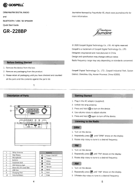 DRM/AM/FM Receiver GR-228BP; Gospell Digital (ID = 2857236) Radio