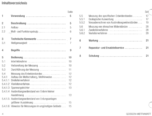 Widerstandsmessgerät Geohm 2; Gossen, P., & Co. KG (ID = 1639843) Ausrüstung