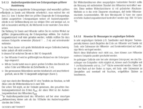 Widerstandsmessgerät Geohm 2; Gossen, P., & Co. KG (ID = 1639854) Ausrüstung