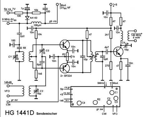 CW-SSB-AM-FM Transceiver HG-74A; Götting & Griem, (ID = 1018878) Amat TRX