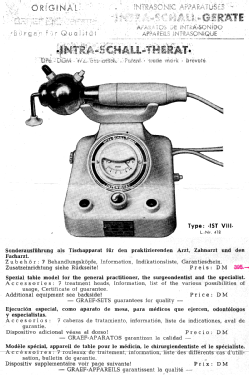 Intra-Schall-Therat Typ VIII; Graef, W., Dipl.-Ing (ID = 2779560) Medicine