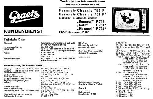 Burggraf F743; Graetz, Altena (ID = 474803) Fernseh-E