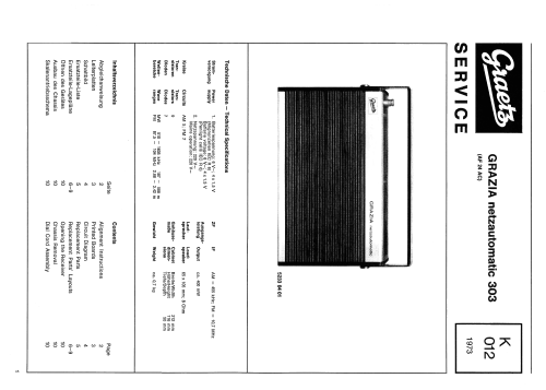 Grazia netzautomatic 303; Graetz, Altena (ID = 608255) Radio