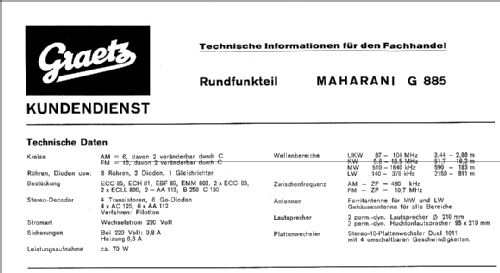 Maharani G885 Typ 43 204; Graetz, Altena (ID = 474167) TV Radio