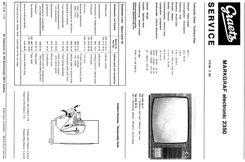 Markgraf Electronic 2350; Graetz, Altena (ID = 525736) Television