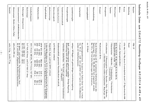 Melodia 419; Graetz, Altena (ID = 1699252) Radio