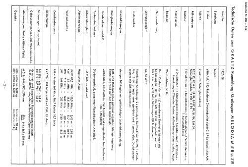 Melodia M 518 D; Graetz, Altena (ID = 212746) Radio