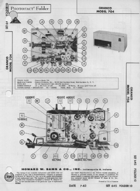 Stereofonic FM 704; Granco Products, Inc (ID = 2956565) Radio