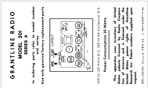 501 Series A; Grant Company, W.T. (ID = 3034503) Radio