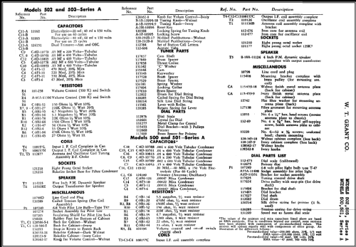 501 Series A; Grant Company, W.T. (ID = 429823) Radio