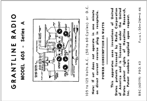 605 ; Grant Company, W.T. (ID = 3034505) Radio