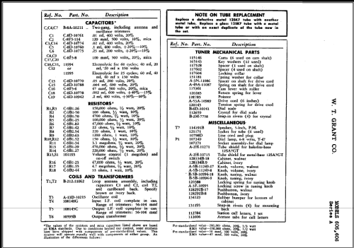 605 ; Grant Company, W.T. (ID = 463666) Radio