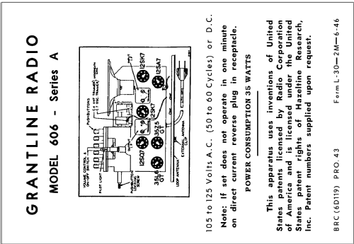 606 ; Grant Company, W.T. (ID = 3034506) Radio