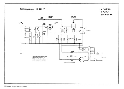 Volksempfänger VE301W; Grassmann, Peter, (ID = 3060281) Radio