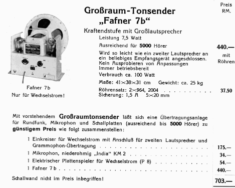 Helios-Grossraum-Tonsender Fafner 7b; Grassmann, Peter, (ID = 1341981) Verst/Mix