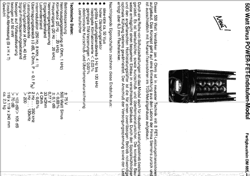 500 Watt Sinus - POWER - FET - Endstufen - Modul ; FG Elektronik, Franz (ID = 1967333) Ampl/Mixer