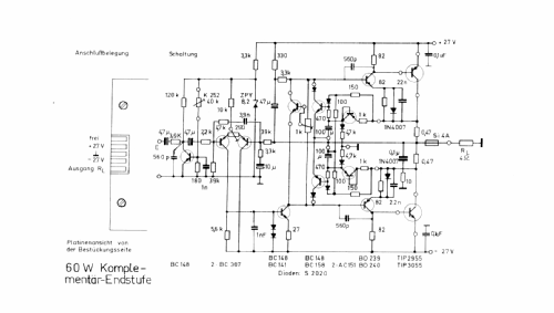 60 Watt Mono-Einschub mit Netzteil ; FG Elektronik, Franz (ID = 2217625) Ampl/Mixer