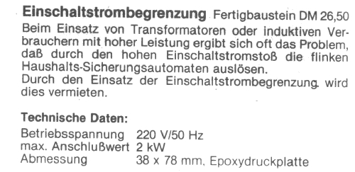 Einschaltstrombegrenzung ; FG Elektronik, Franz (ID = 1967344) Bausatz