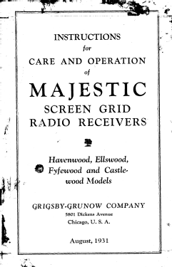 Majestic Ellswood 153 Ch= 15; Grigsby-Grunow - (ID = 2815090) Radio