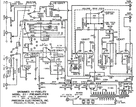 Pre-Amplifier 211; Grommes Precision (ID = 988695) Ampl/Mixer