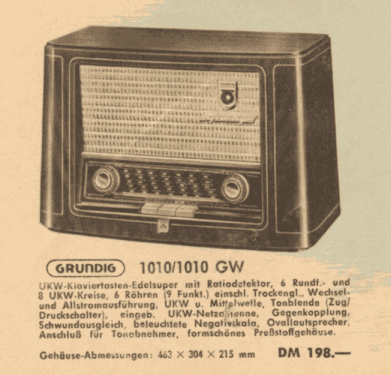 1010GW; Grundig Radio- (ID = 2078535) Radio