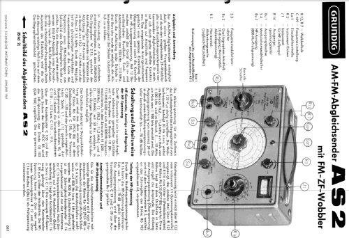 AM-FM-Abgleichsender AS2 ; Grundig Radio- (ID = 292421) Equipment