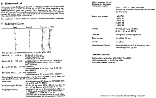 AM-FM-Abgleichsender AS2 ; Grundig Radio- (ID = 95082) Equipment