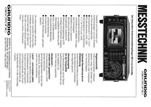 Antennenmessempfänger ME6 Typ 158; Grundig Radio- (ID = 2058177) Equipment