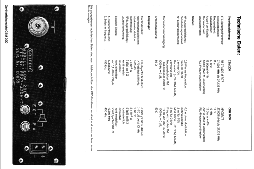 CB Sende-Empfänger CBM200; Grundig Radio- (ID = 461889) Citizen