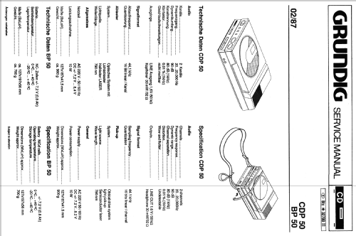 CD Player CDP50; Grundig Radio- (ID = 1065752) R-Player