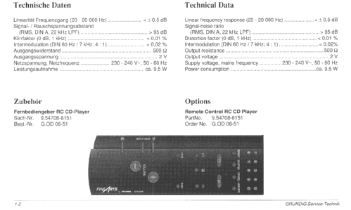 CD Player Fine Arts CD 1; Grundig Radio- (ID = 1497337) R-Player