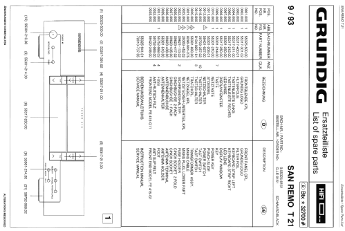 City Line San Remo T21; Grundig Radio- (ID = 1053945) Radio