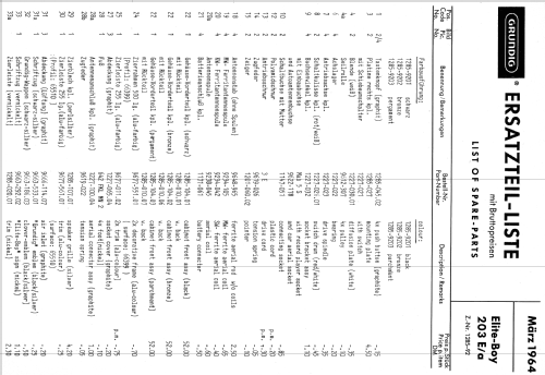 Elite-Boy 203Ea; Grundig Radio- (ID = 2633726) Radio