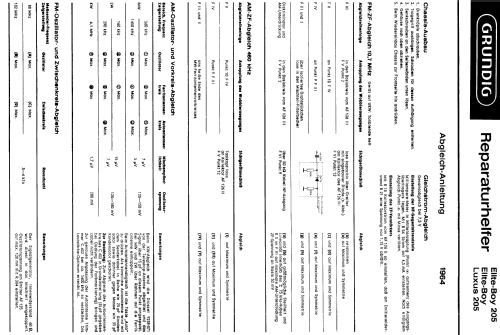 Elite-Boy 205; Grundig Radio- (ID = 81962) Radio