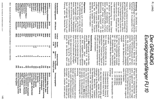 Eurosignalempfänger FU10; Grundig Radio- (ID = 2256057) Telephony