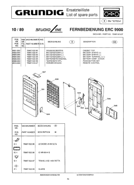 Fernbedienung ERC9900; Grundig Radio- (ID = 2847183) Misc