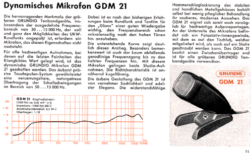 GDM 21; Grundig Radio- (ID = 631036) Mikrofon/TA