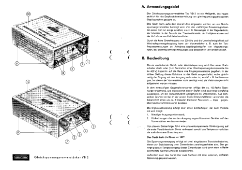 Gleichspannungs-Vorverstärker VB2; Grundig Radio- (ID = 2986189) Equipment