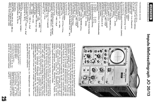 Impuls-Messoszillograph JO 20/13; Grundig Radio- (ID = 2039266) Equipment