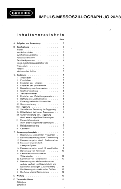 Impuls-Messoszillograph JO 20/13; Grundig Radio- (ID = 2950990) Equipment