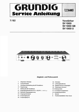 Integrated Stereo Amplifier SV 1000; Grundig Radio- (ID = 2894217) Ampl/Mixer